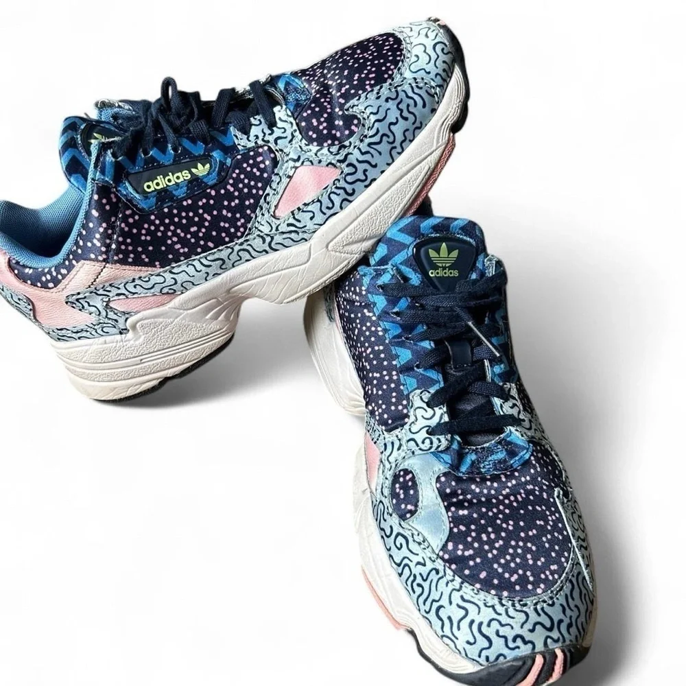 Adidas Falcon Out Loud Collection Italian Printed satin-Blue Pink | Women’s 5.5